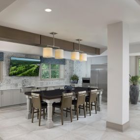 Entertaining kitchen in resident lounge at Camden Carolinian apartments in Raleigh, NC