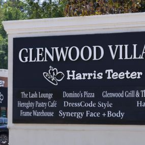 Glenwood Village Shopping Center across the street from Camden Carolinian Apartments in Raleigh, NC