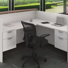 Optimize your office with versatile L-shaped workstations from Discount Office Equipment in Berkley, MI. Perfect for maximizing workspace and organization, these sleek designs provide ample room for multitasking while promoting comfort and productivity.