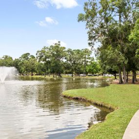 Nearby Park with Pond and Running Trails near Camden Woodson Park in Houston, TX