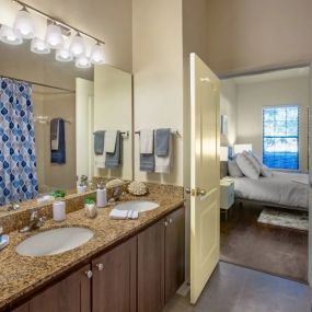 Bathroom with double vanity sinks