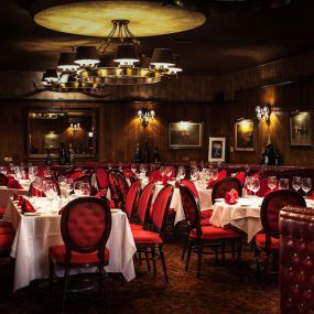 Revel in the spacious and inviting dining area of Golden Steer Steakhouse.