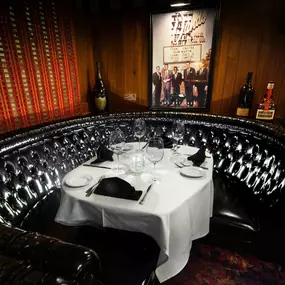 Our grand booth offers ample room for groups to dine in comfort at Golden Steer Steakhouse.