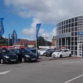 Outside the Ford Blackpool showroom