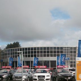 Outside the Ford Blackpool dealership.