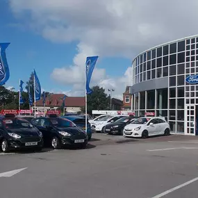 Outside the Ford Blackpool showroom