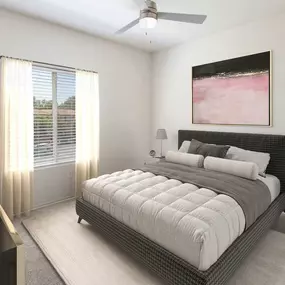 Bedroom with ceiling fan