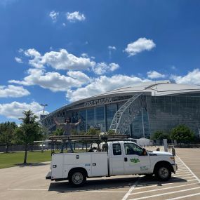 One of the Tioga team members in the service truck at the AT&T Stadium in Arlington Texas.