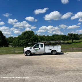 One of the Tioga Plumbing & Electric service trucks at a golf course near Euless Texas.