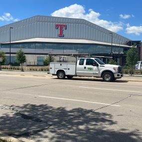 A Tioga truck at Globe Life field in Arlington Texas.