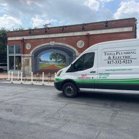 A Tioga service vehicle in Bishop Arts Oak Cliff in Dallas Texas.