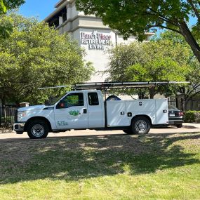 A Tioga service truck at Parc Place Retirement Living in Bedford Texas.