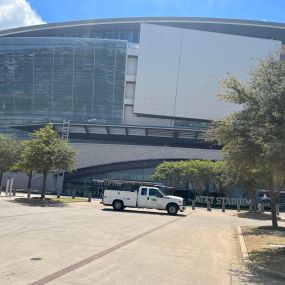 A Tioga Plumbing & Electric truck at the AT&T Stadium Pro Shop in Arlington Texas.