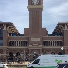 A Tioga Plumbing & Electric service van at Grapevine Main in Grapevine Texas.