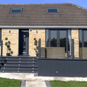 all the exterior elements of the property were spray painted in anthracite grey providing a coherent look