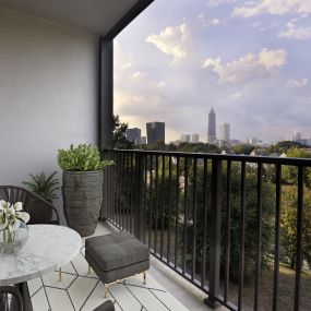 Private balcony with views of downtown Atlanta