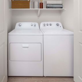With full size washer and dryer