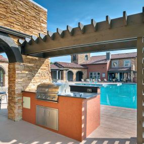 Outdoor grill and dining area