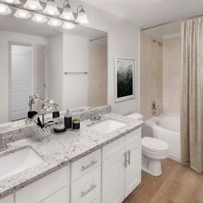 Bathroom with double sink vanity