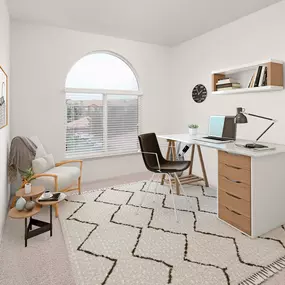 Den off the main living room makes a great space to work from home