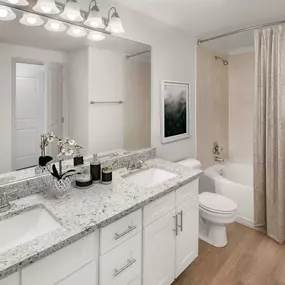 Bathroom with double sink vanity