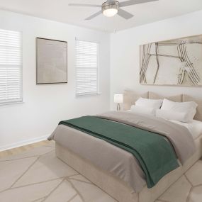 Camden Montague Apartments in Tampa, FL Updated Bedroom with Ceiling Fan