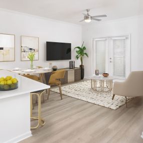 Camden Montague Apartments in Tampa, FL with Updated, Modern and Open Concept Living Space and Kitchen