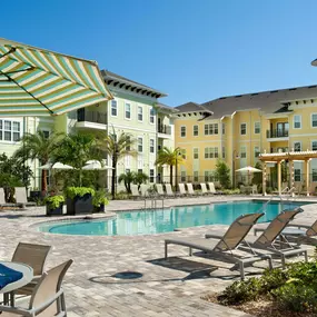 Pool with expansive deck