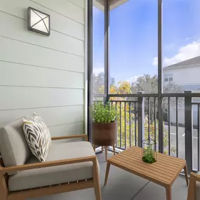 Private balcony at Camden Montague apartments in Tampa, FL