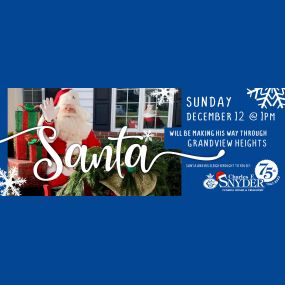 Santa will be making his way through Grandview Heights on Sunday, December 12th at 1 pm.