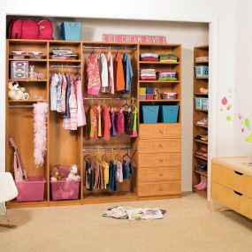 Adults aren’t the only ones who need more organization in their life – children can benefit as well. This Closet Organization solution is designed to store and organize all the important things – like clothes and toys.