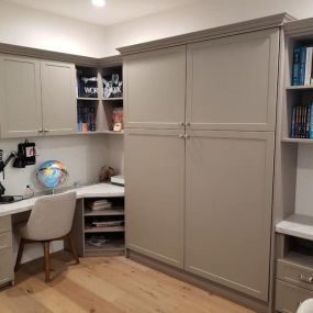Our custom Home Office Solutions allow you to design your workspace to meet your needs. Need a large storage area for equipment or other large items? We can custom-fit storage to your specifications. No more “making due” with standard office furniture.