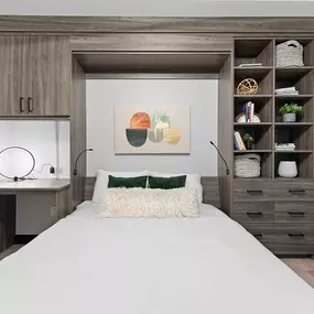 Do you need additional sleeping space when company comes without infringing on everyday living space? Consider organizing a room with a wall bed! Call Tailored Living of Tampa today at (813) 556-2896 to schedule your FREE consultation! #interiorinspo  #design  #organization  #organizedlife #tailored