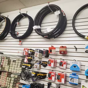 Replacement bike tubes and tires.