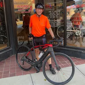 Jeff with a Trek Domane + electric-assist road bike