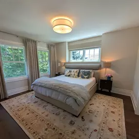 We just love the cozy yet elegant feel of this home renovation, which keeps true to the original charm of the house, while elevating the space with modern amenities and fresh details.