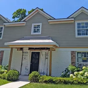 This in-progress shot shows just how special this house will be once completed. Gorgeous brick work, large windows, custom landscaping and more will elevate this colonial beauty to new heights.