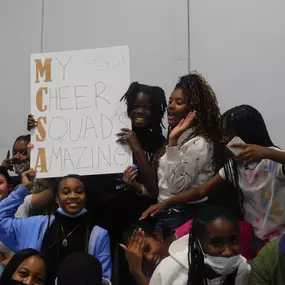 At Mallard Creek STEM Academy, we hosted our very first Cheer Exhibition. As we continue to shape our athletic department identity, this event was everything we want our events to be.  For more information about our Athletic Department, please visit https://www.mcstemacademy.org/athletics/