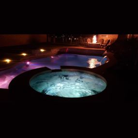 New Custom Pools and Spas with Lighting at Night
