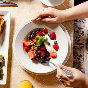 Granola and Yogurt: Mixed berries, organic yogurt