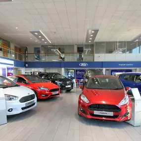 Inside the Ford Burnley showroom.