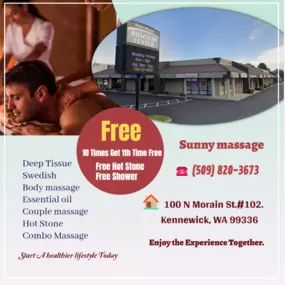 Our traditional full body massage in Kennewick, WA 
includes a combination of different massage therapies like 
Swedish Massage, Deep Tissue, Sports Massage, Hot Oil Massage
at reasonable prices.