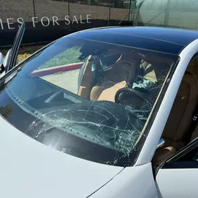 Porsche Broken Windshield