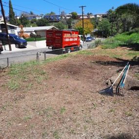 Junk King San Diego assisted a customer with a property clean up in Mid City and this is the after photo of a clean hillside!