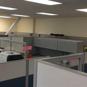 Junk King preparing for a large seven truck commercial cleanout for a local San Diego company who is moving into a bigger office space. They hired Junk King for their furniture removal which included desks, partitions, chairs, cabinets and much more!