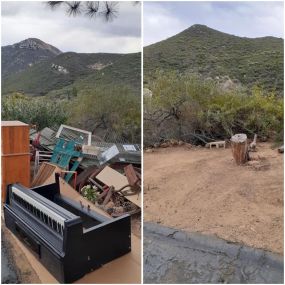 A great before and after shot of a property clean up our Junk King team completed.