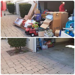 Before and after photo from a recent Junk King junk removal job. At Junk King we haul just about anything from kids toys to construction debris and all the miscellaneous items in between. We try to donate what we can and keep over 60% of our hauls out of the landfills. Think about Junk King for your next junk hauling job!