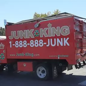 The Junk King San Diego big red trucks are ready for your next junk hauling job. Junk King hauls everything from yard debris removal to construction debris removal. We haul mattresses and old furniture as well.