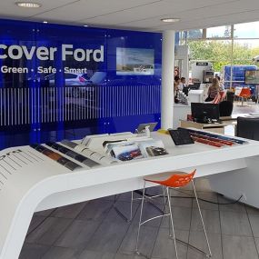 Discover Ford stand inside the Milton Keynes dealership