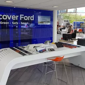 Discover Ford stand inside the Milton Keynes dealership